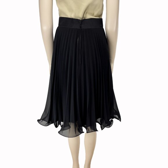 VERA MONT Luxury Designer Frill Crinoline Pleated Black Skirt Waist 26.5 in - Picture 8 of 12